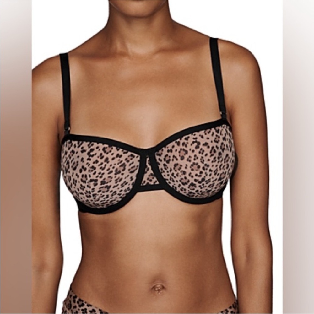 Cuup Balconette Mesh Bra Leopard Print 32E